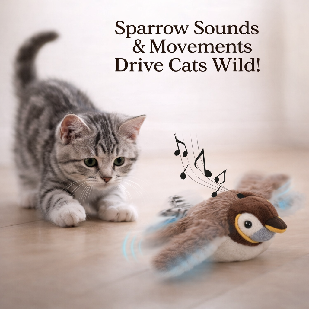 Flapping Bird Interactive Cat Toy – USB Rechargeable Plush for Indoor Cats